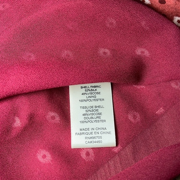 REBECCA TAYLOR Sunrise Dot Stretch-silk Mini Dress In Cabernet Combo Size 4 - Picture 6 of 8